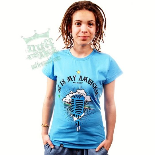 Dámske tričko modré Mc Is My Ambishan - Bam Bam /reggae riddims/