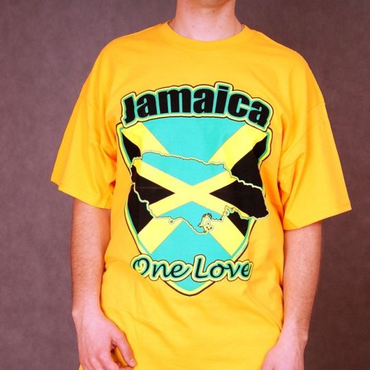 T-shirt Jamaica - One Love - žlté