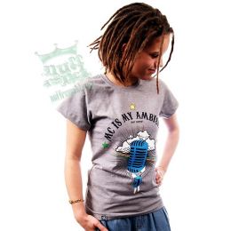 Dámske tričko šedej Mc Is My Ambishan - Bam Bam /reggae riddims/