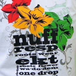 Tričko One Drop Flowers / kolory rasta reggae - Nuff Respekt 