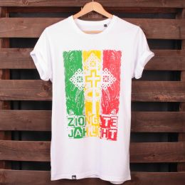 rasta tričko Zion Gate Jah Light - biele | Organic Cotton
