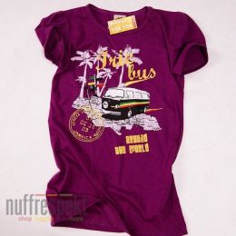 Detské tričko dievčenské Irie Bus Around The World - Nuff Respekt Kids fialové