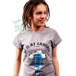 Dámske tričko šedej Mc Is My Ambishan - Bam Bam /reggae riddims/