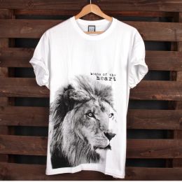 T-shirt Lion - Beats of the heart |biele