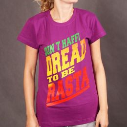 Dámske tričko Don't Haffi Dread To be Rasta - fialové