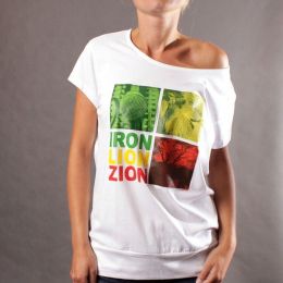 Dámské tričko - Iron Lion Zion - biele